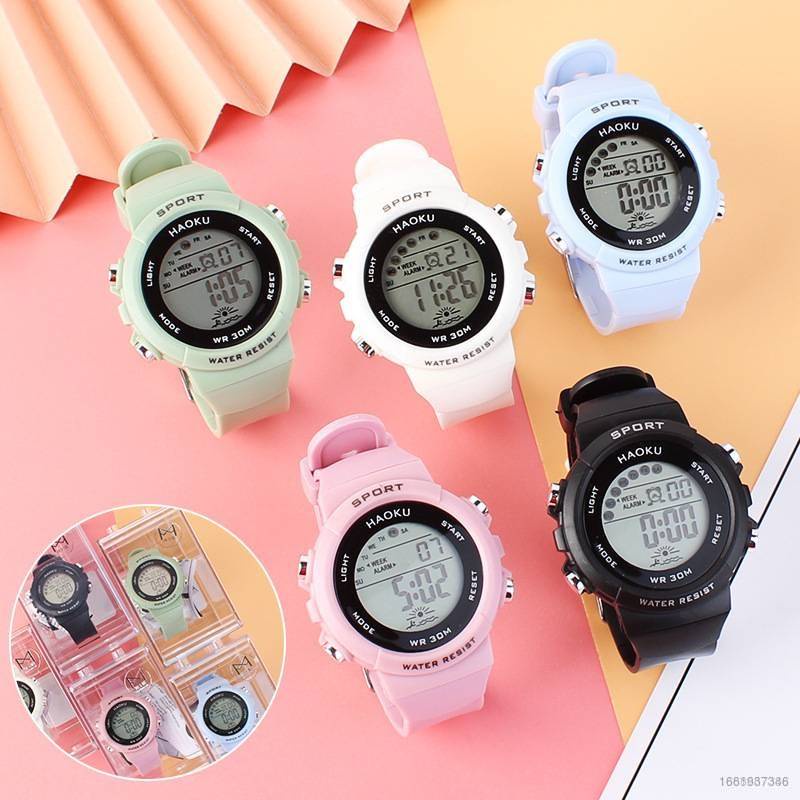 Si Đồng Hồ Thể Thao Kỹ Thuật Số Casio Đa Năng Có Đèn LED Màu Dạ Quang Kiểu Hàn Quốc Cho Học Sinh Nam Và Nữ