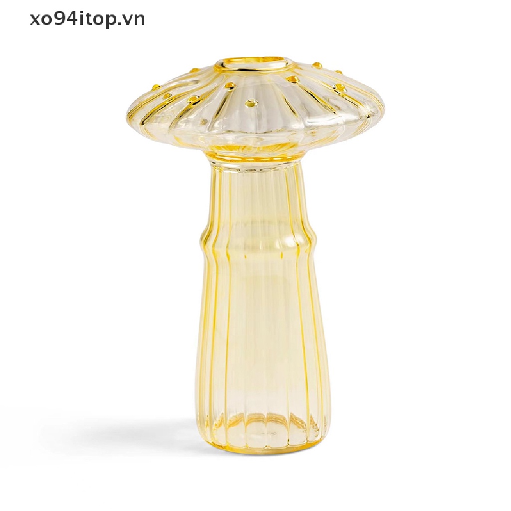 Bình Hoa Thủy Tinh Hình Cây Nấm Thiết Kế Đơn Giản Sáng Tạo Dùng Trang Trí