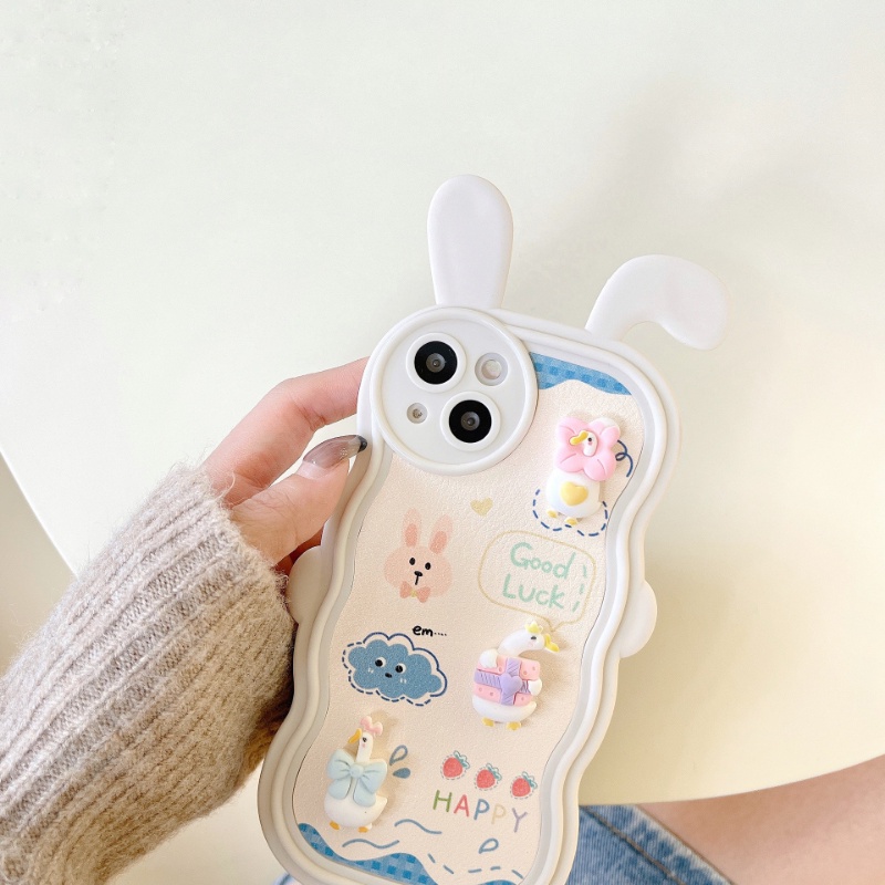 Ốp Điện Thoại Có Giá Đỡ Hình Chú Vịt Cho IPhone 11 13pro Max 14pro 11 12