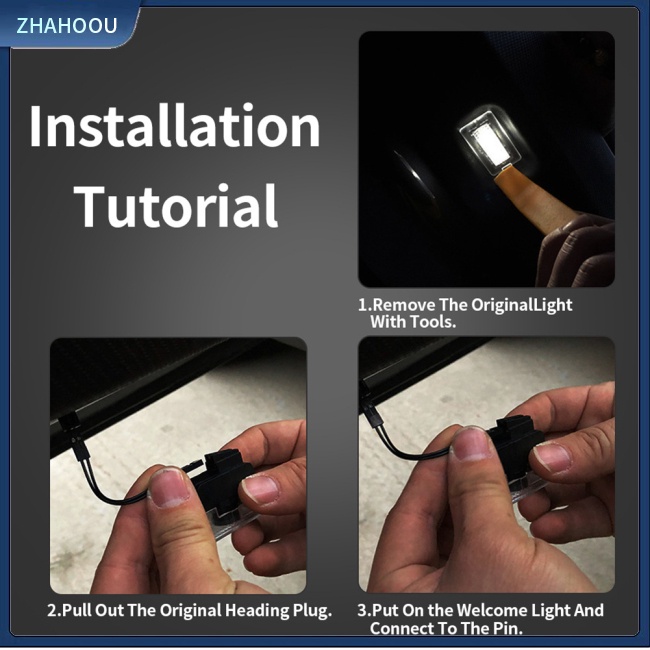 ☃Phụ Kiện Trang Trí Nhà Cửa Kiểu Dáng Dễ Thương Xinh Xắn☃ 1 Cặp Đèn Led Chiếu Logo Gắn Cửa Xe Hơi Tesla Moedel 3 S X Y