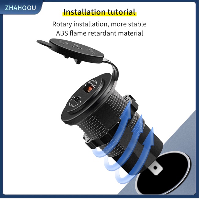 ☃Phụ Kiện Trang Trí Nhà Cửa Kiểu Dáng Dễ Thương Xinh Xắn☃ Tẩu Sạc Điện Thoại / Máy Tính Bảng 5v 3a 60w Qc3.0 Hai Cổng Usb Cho Xe Hơi / Tàu Thuyền