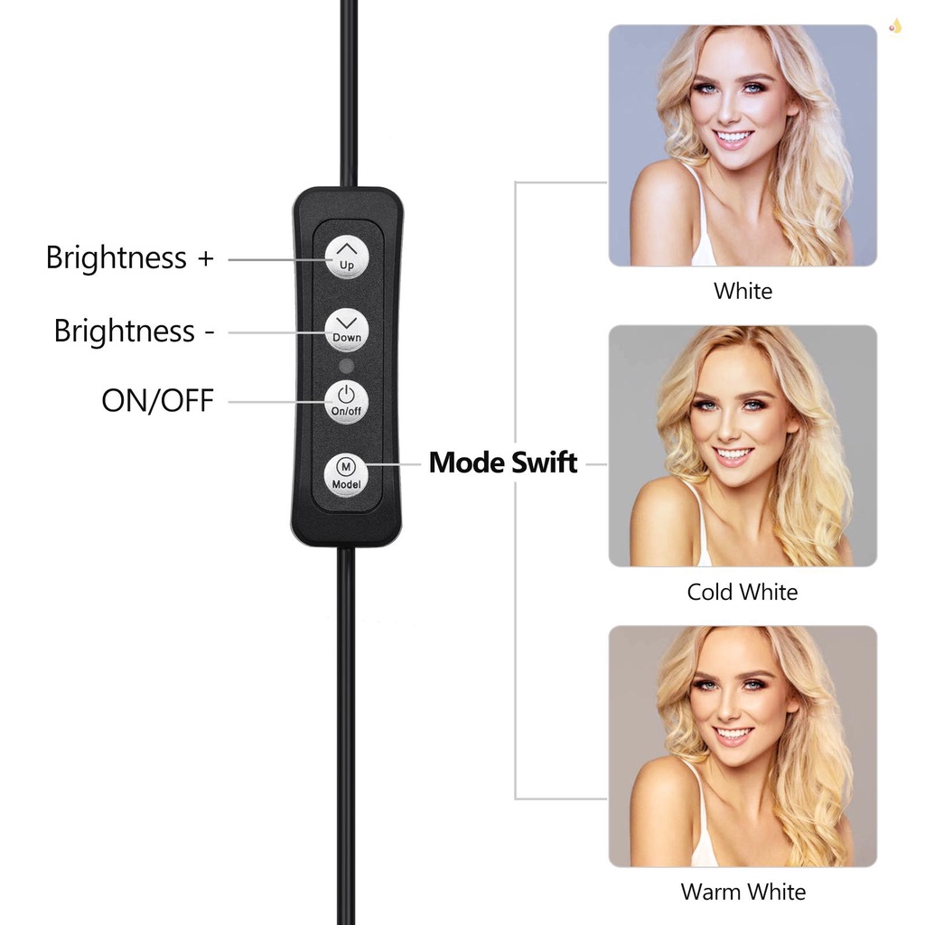 (mynivn) Bộ Vòng Đèn Andoer 6 Inches Với Giá Đỡ Ba Chân Và Giá Đỡ Điện Thoại Có Thể Điều Chỉnh Độ Sáng Điều Chỉnh Độ Sáng Để Phát Trực Tiếp Trang Điểm Quay Video / Trang Điểm Quay Video