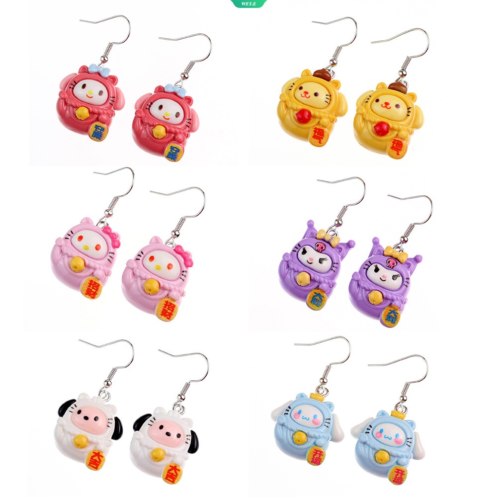 SANRIO Bông Tai Hình Mèo Hello Kitty Dễ Thương Sáng Tạo