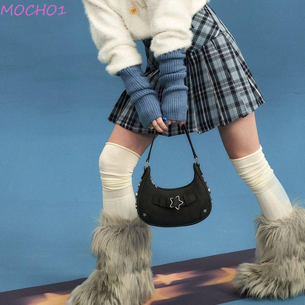 Túi Đựng Mỹ Phẩm MOCHO1 Hình Bán Nguyệt Đính Đinh Tán Phong Cách Hàn Quốc Cho Nữ