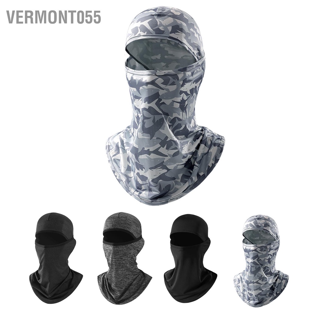 Vermont055 Kem Chống Nắng Mũ Trùm Đầu Sợi Viscose Đàn Hồi Đi Xe Máy Tia UV Cho Nam Nữ