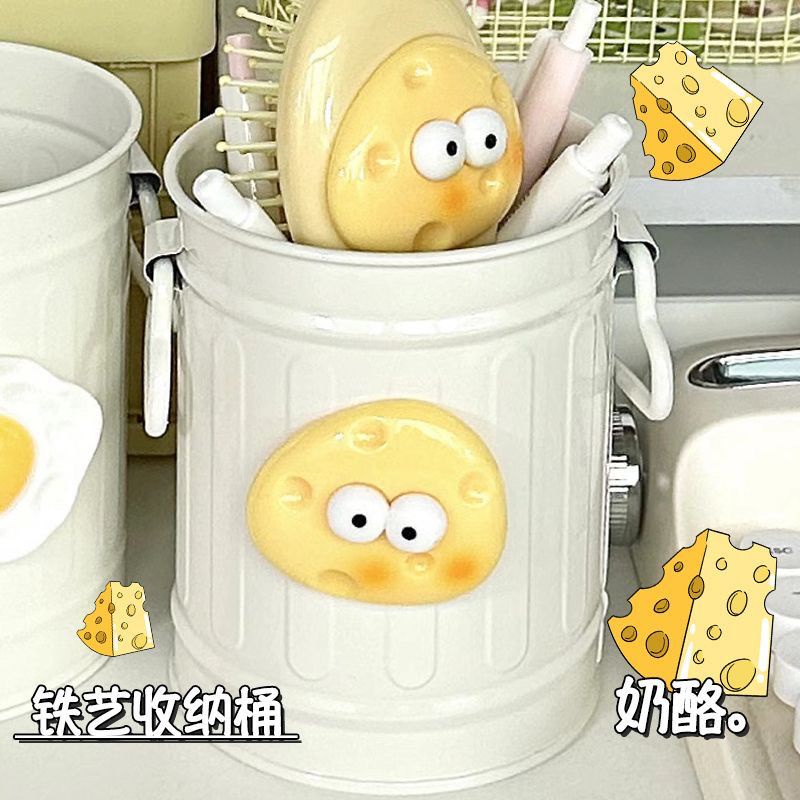 Hộp Đựng Bút Hình Phô Mai Dễ Thương Đơn Giản Phong Cách Retro Mỹ Giá Đỡ