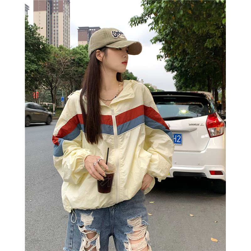 Áo Khoác Chống Nắng Dáng Rộng Có Khóa Kéo Thiết Kế Mới Thời Trang Mùa Xuân Theo Phong Cách Hàn Quốc Cho Nữ