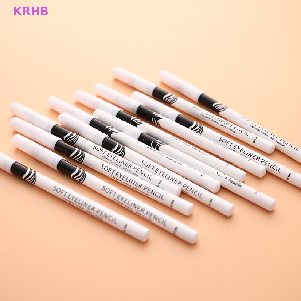 Set 12 Bút Kẻ Mắt Màu Trắng Mềm Mượt Chống Thấm Nước Độc Đáo