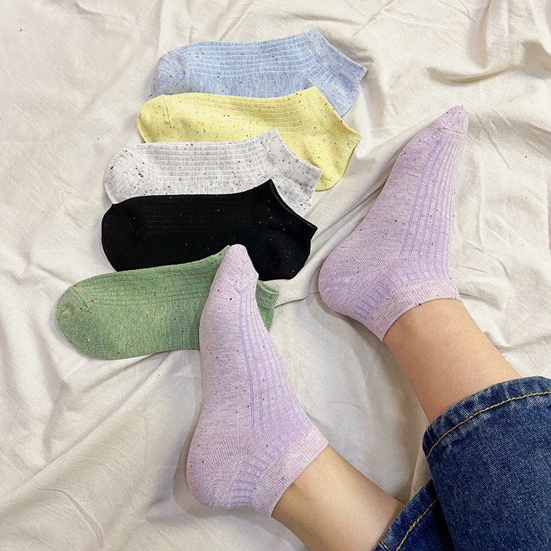 Vớ Thuyền Dễ Phối Đồ Họa Tiết Chấm Bi / Bầu Trời Sao Nhỏ Phong Cách Preppy Dễ Thương Đơn Giản Dành Cho Nữ