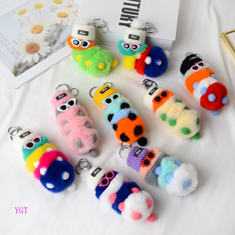 Ygt Móc Khóa Hình Sâu Bướm Lông Xù Đáng Yêu Dành Cho Trang Trí