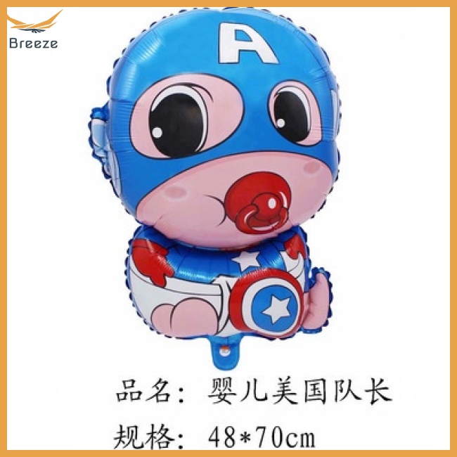 Bong Bóng Lá Nhôm Hình Siêu Anh Hùng Marvel Avengers Mặt Nạ Người Nhện Hulk Captain America Hoạt Hình