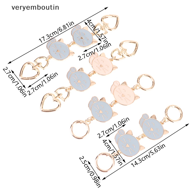 Dây Xích Nối Dài Túi Xách Tráng Men Hình Mèo Dễ Thương