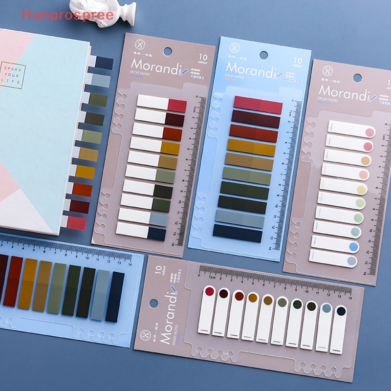 Hanprospree &gt; 200 Tờ Giấy Ghi Chú Đánh Dấu Trang Sách Hình Morandi Tabs Đáng Yêu Cho Văn Phòng Trường Học Papeleria Tốt