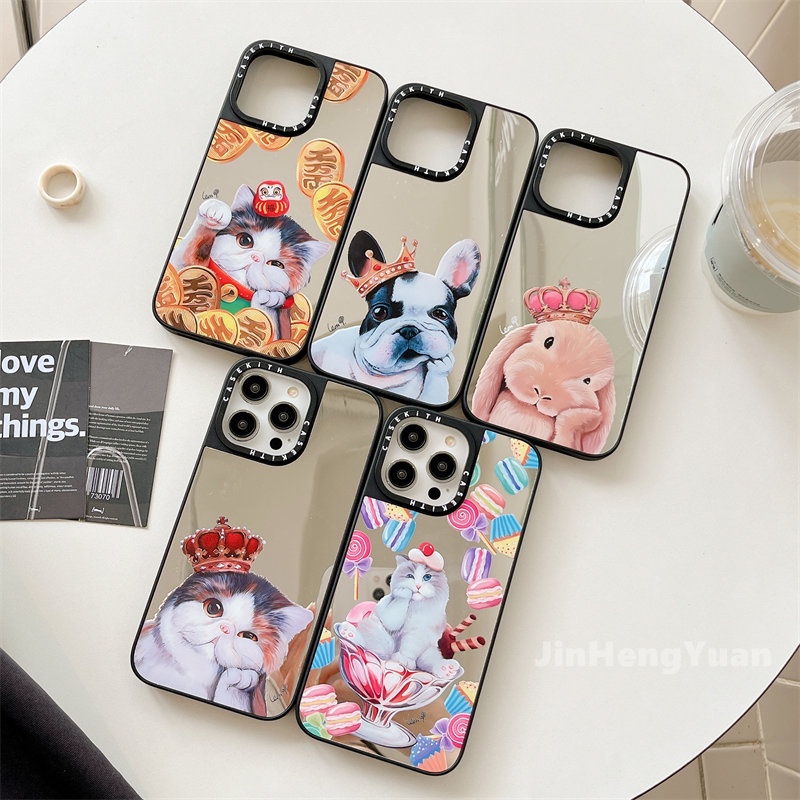 Ốp Điện Thoại Mặt Gương In Chữ Và Hình Mèo Cho IPhone 14 13 12 Pro Max 11 14Plus