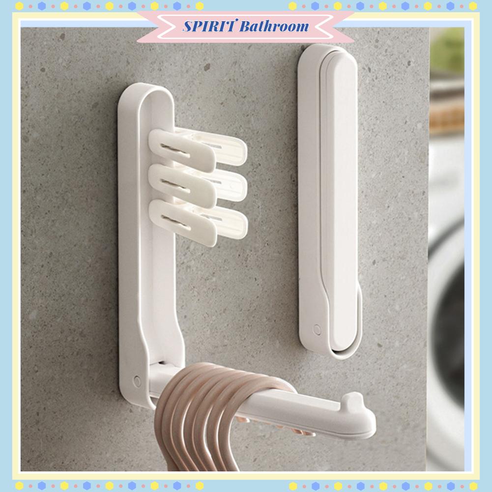 SPIRIT Bathroom Gấp Gọn Móc Treo Quần Áo Tường Vải Phơi Tiết Kiệm Không Gian Đấm Giá Rẻ Ban Công Giặt