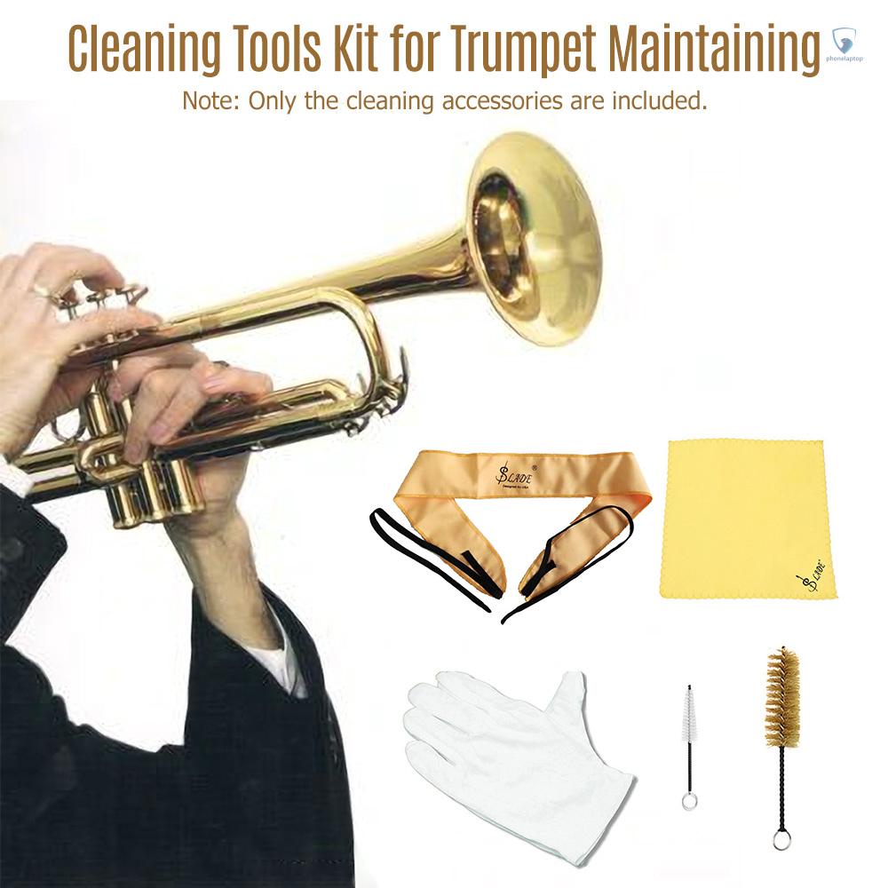 Bộ Dụng Cụ Vệ Sinh Kèn Trumpet Với Khăn Lau Xuyên Qua Găng Tay
