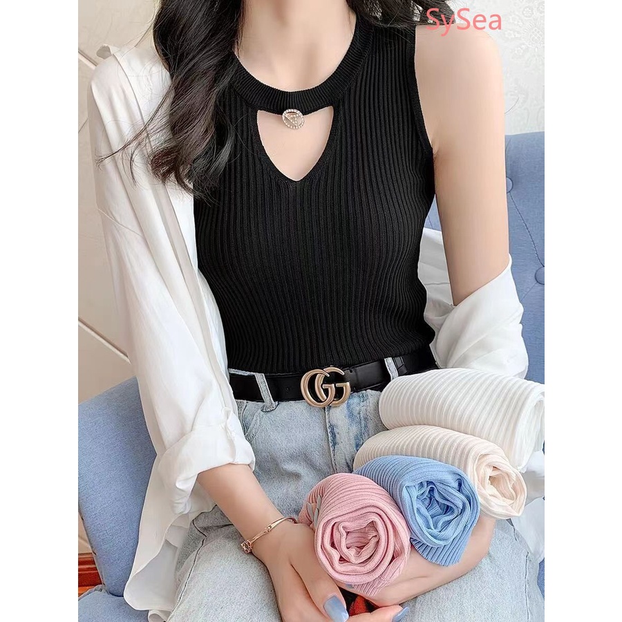 Áo Dệt Kim Hai Dây Thời Trang Mùa Hè Cho Nữ