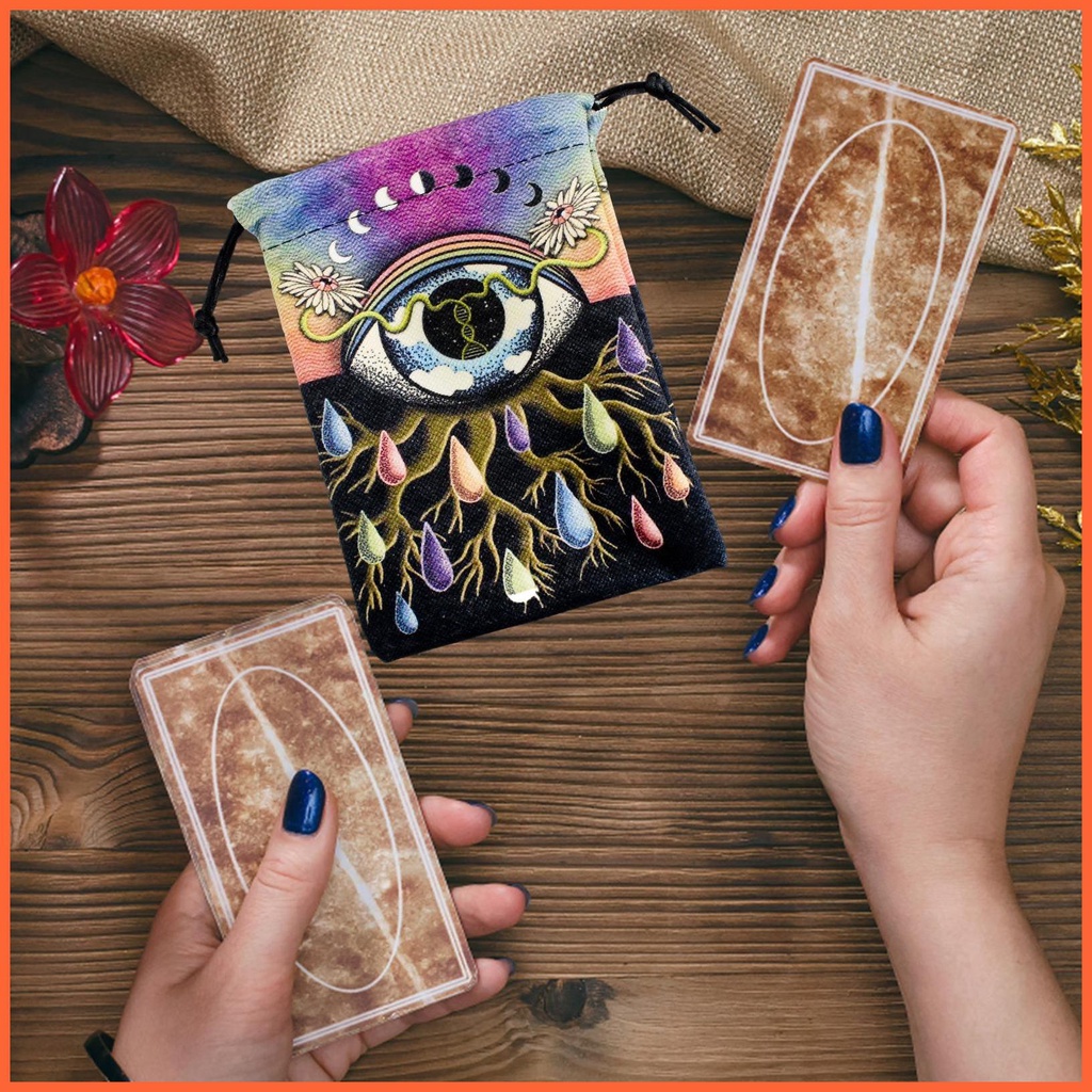Túi Dây Rút Đựng Bài Tarot 13x18cm In Họa Tiết Xinh Xắn Tiện Dụng