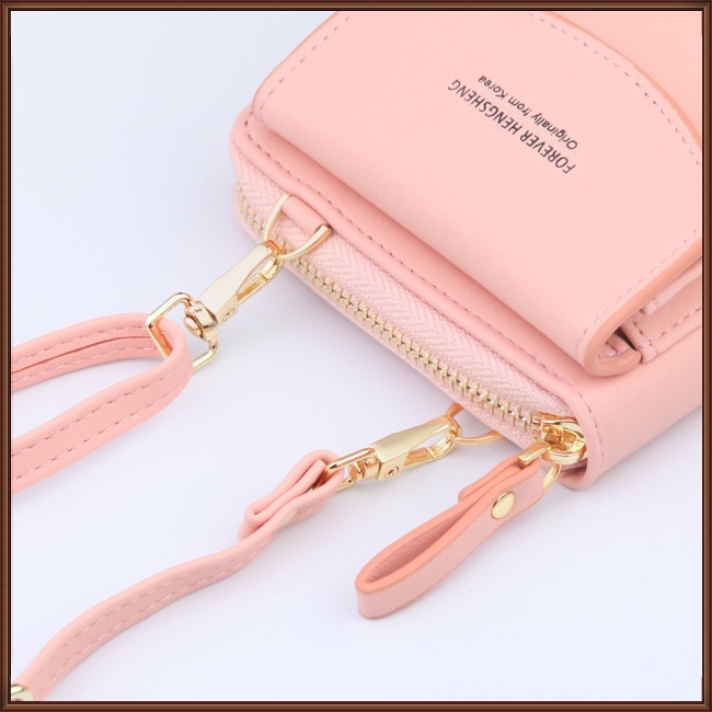 Túi Đeo Chéo Đựng Điện Thoại / Thẻ Có Khóa Kéo Thời Trang Cho Nữ