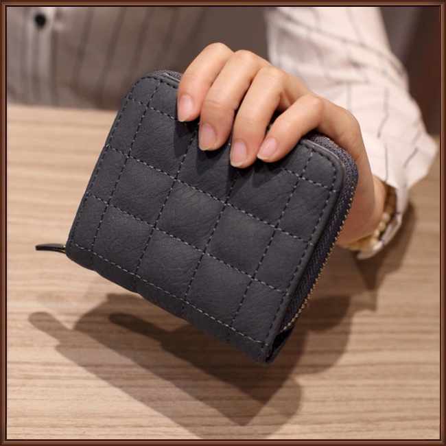 Jaz Ví Cầm Tay Mini Màu Trơn Có Khóa Kéo Cho Nữ