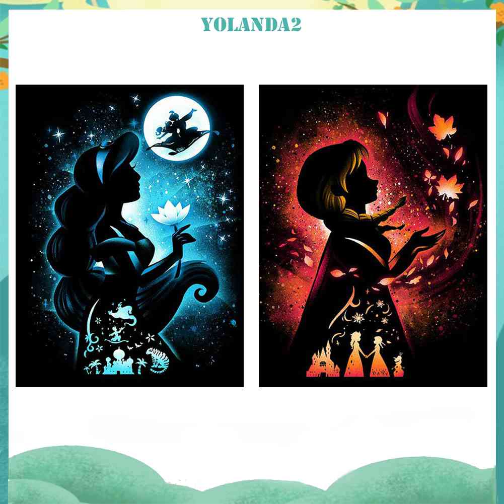 Bộ Tranh Đính Đá 5D Tự Làm Hình Công Chúa Hoạt Hình