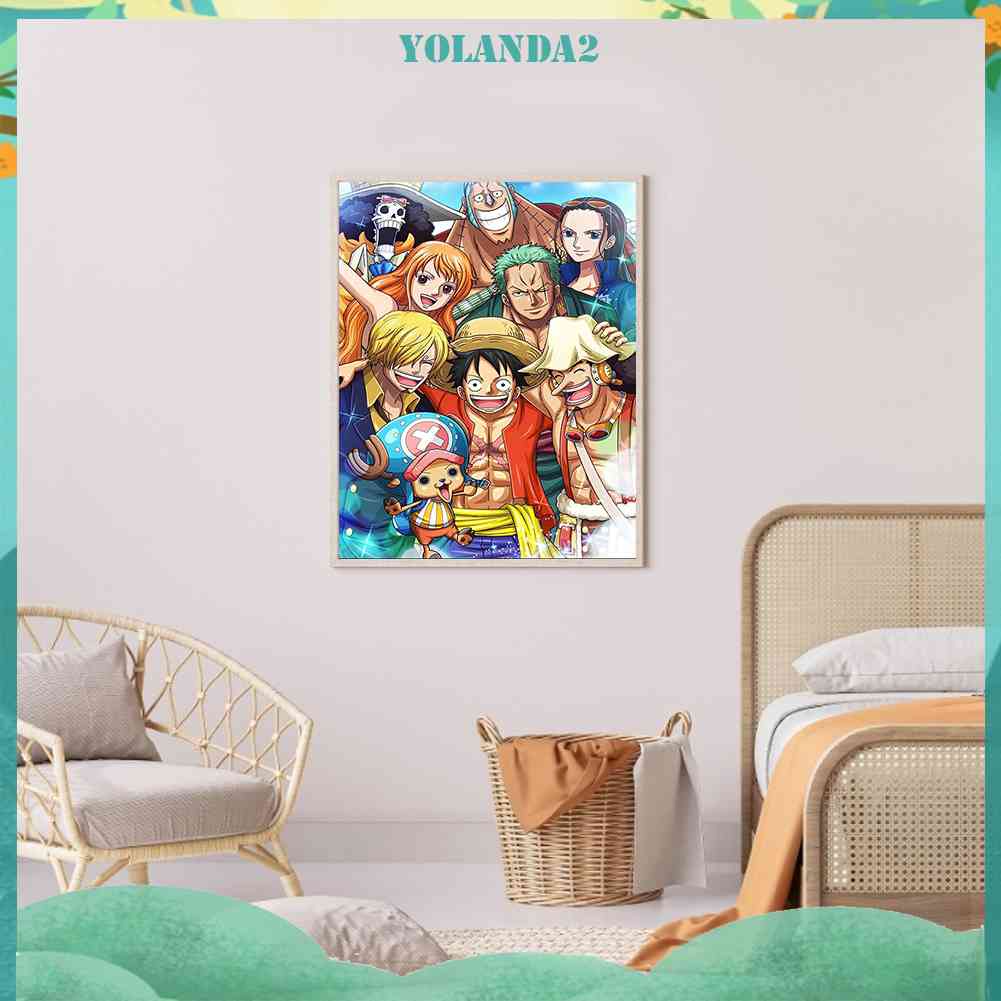 Bộ Tranh Đính Đá 5D Tự Làm Họa Tiết One Piece Độc Đáo
