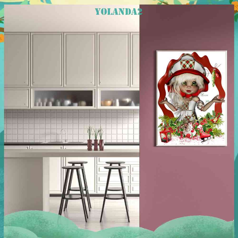 Bộ Tranh Đính Đá 5D Tự Làm Họa Tiết Bé Gái Hoạt Hình Trang Trí Nhà Cửa