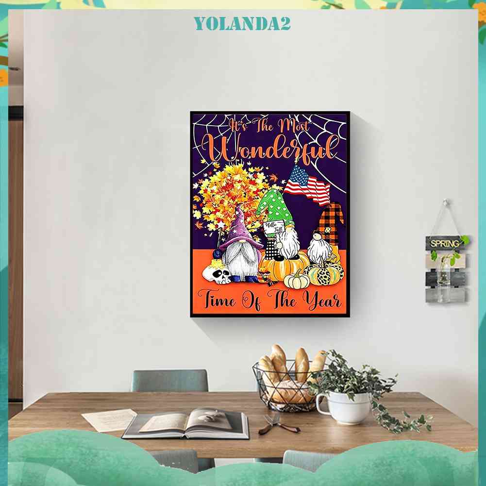 Tranh Đính Đá Kim Cương Toàn Bộ 5D DIY Hình Vẽ Bí Ngô