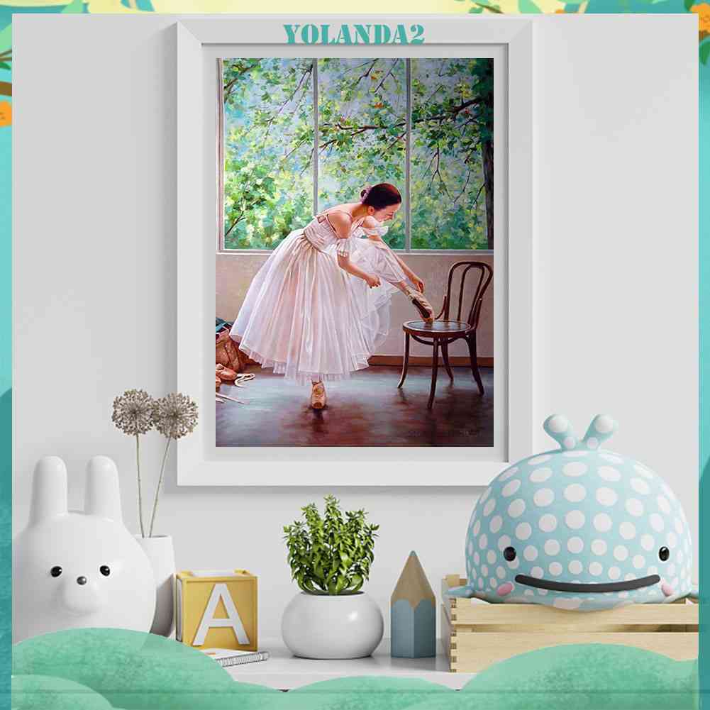 Tranh Đính Đá Kim Cương Toàn Bộ 5D DIY Hình Vũ Công Ba Lê