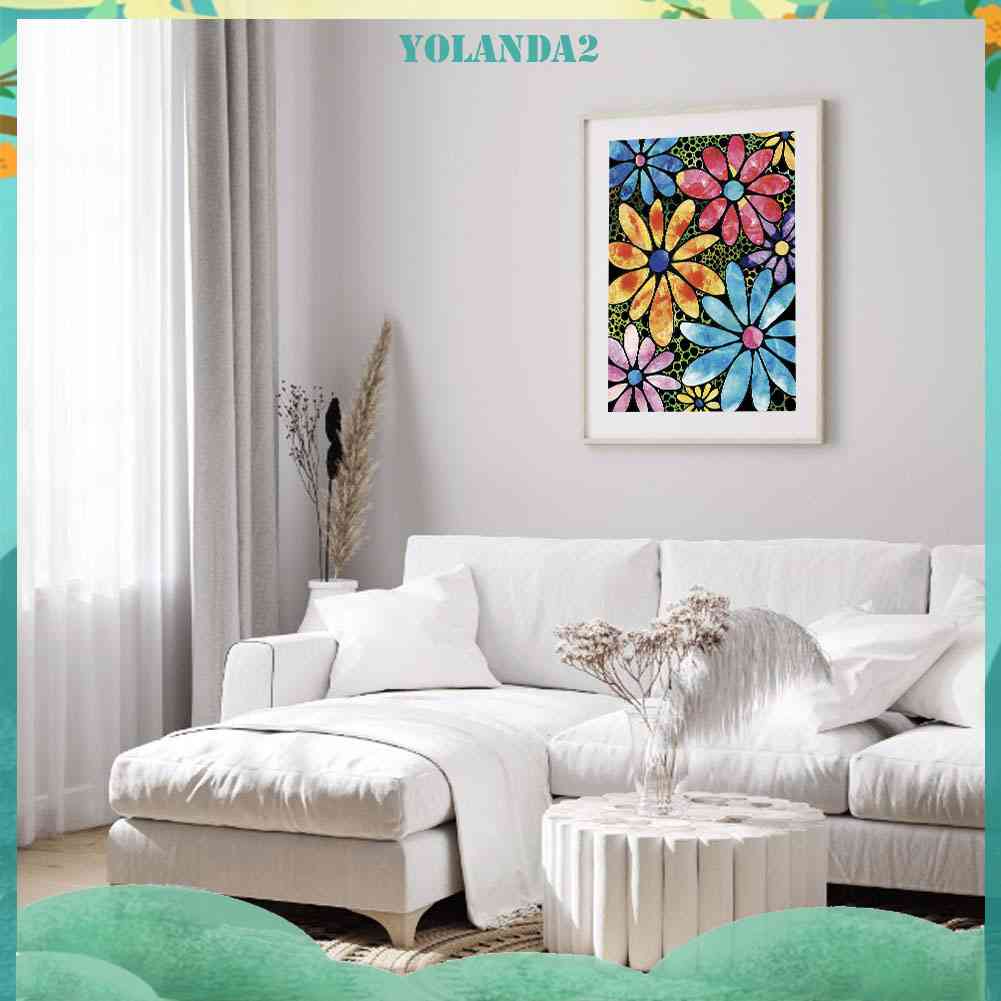 Bộ Tranh Đính Đá 24 Màu Sắc Họa Tiết Hoa Phong Cách Mosaic Độc Đáo Trang Trí Nhà Cửa