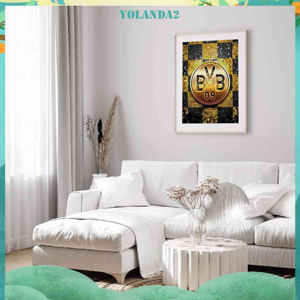 Tranh Đính Đá Kim Cương Toàn Diện Hình Logo Đội Bóng Dortmund