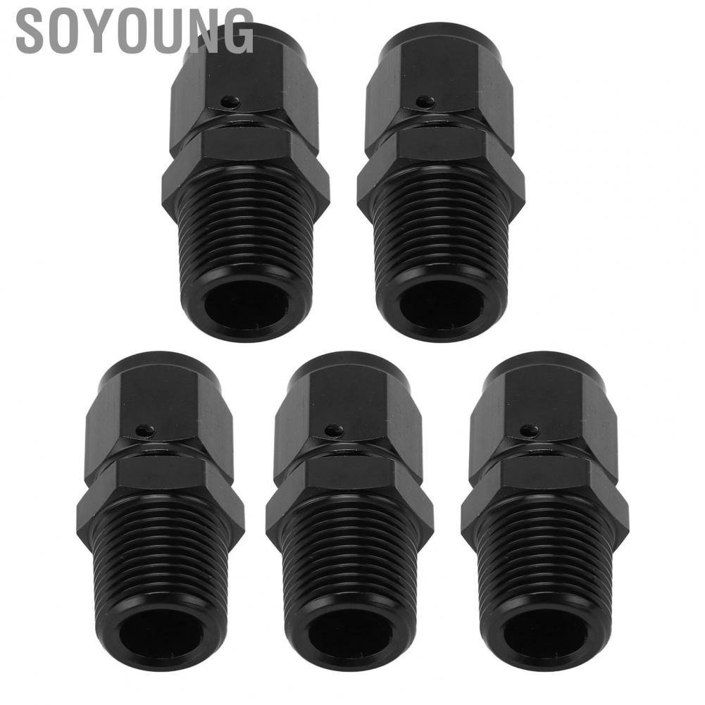 Soyoung 6AN Female To 3/8 NPT Male Adapter  Easy Replaceable Black 6AN To 3/8 Oil Tank Adapter Convenient Practical  for Gasoline