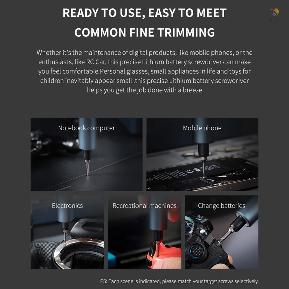 Bộ Tua Vít Điện Mini 25 Trong 1 Với 20 Đầu Thay Thế Và Đèn LED Có Thể Sạc Lại Dùng Sửa Chữa Điện Thoại / Laptop
