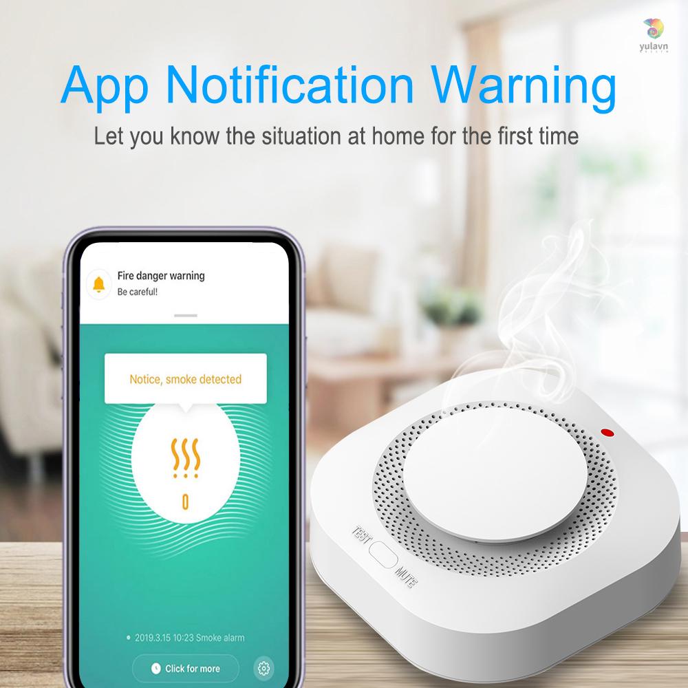 (yala) Thiết Bị Báo Khói Thông Minh Kết Nối WiFi Cảm Biến Thông Minh Tương Thích Với Ứng Dụng Điện Thoại Di Động Cho Nhà Bếp Phòng Ngủ Văn Phòng