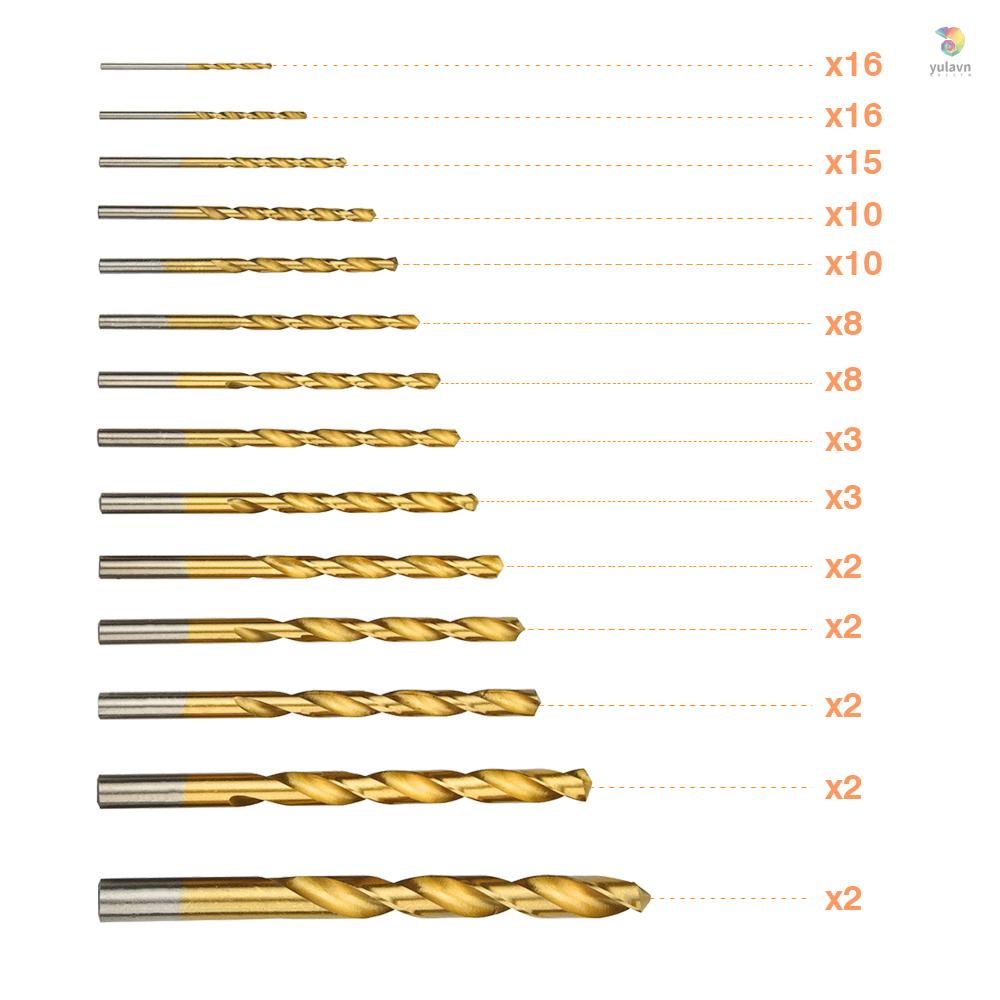 Bộ 99 Mũi Khoan Xoắn Tốc Độ Cao Bằng Thép Titan + Hợp Kim Đồng + Hộp Đựng Ốp