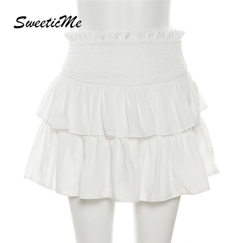 Bộ Áo Tank Top Cổ Chữ V Màu Trơn Phối Chân Váy Eo Cao Thời Trang Mới 2023 Cho Nữ