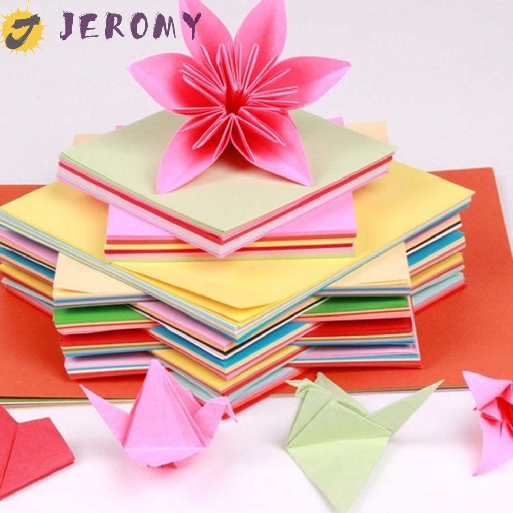 Set 100 Tấm Giấy Vuông Hai Mặt 10 Màu Sắc Dùng Làm Phông Nền Xếp Hình Origami Sáng Tạo Dành Cho Trẻ Em