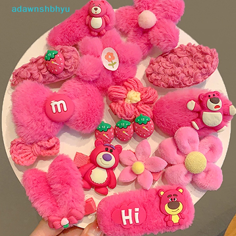 Set 8 / 10 Kẹp Tóc Hình Gấu / Dâu Tây Nhồi Bông Dễ Thương Thời Trang Mùa Đông Cho Bé