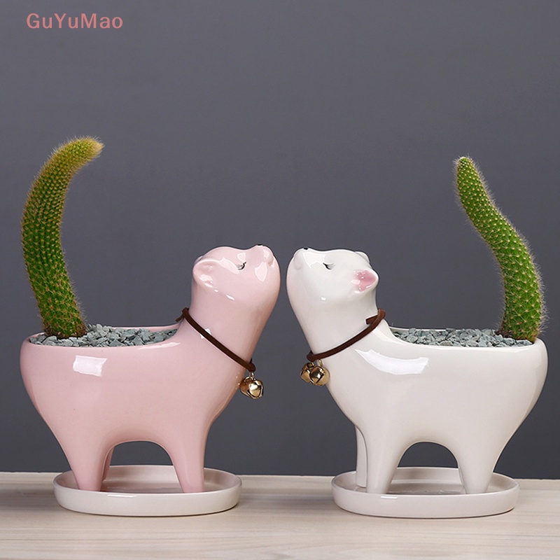 [cxGUYU] Chậu Gốm Trồng Cây Mọng Nước Hình Mèo Chống Mòn Trang Trí PRTA