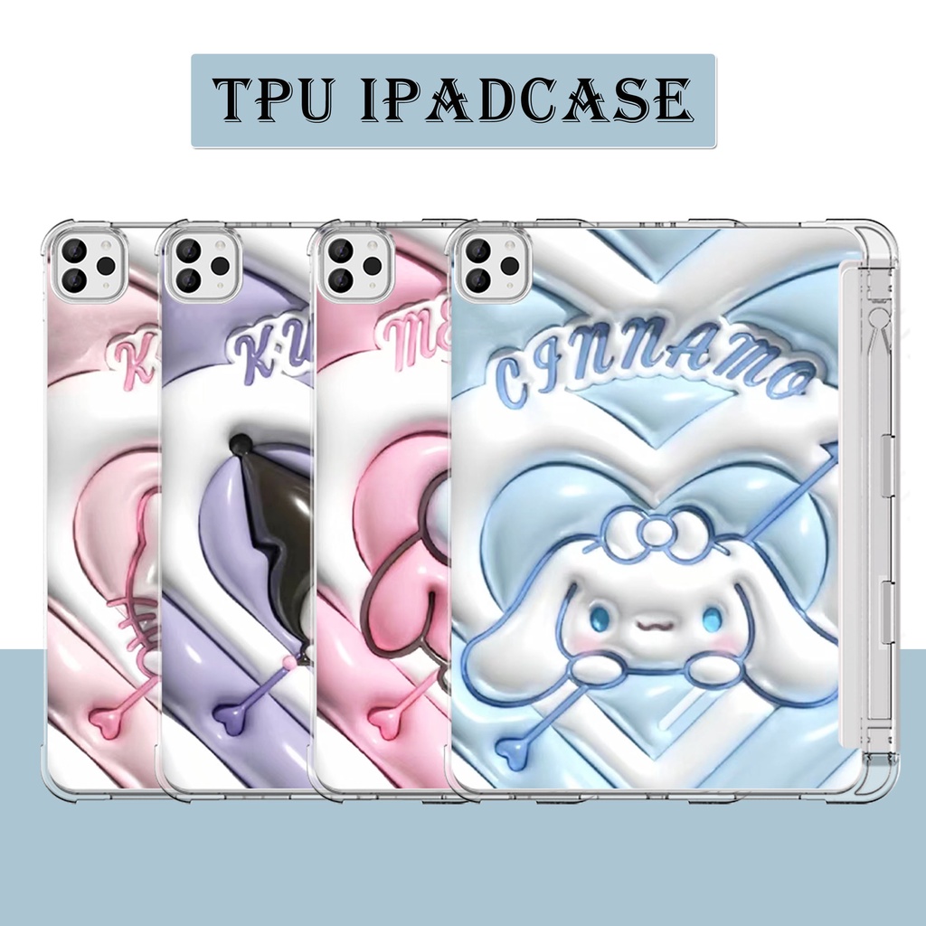 SANRIO Ốp Máy Tính Bảng TPU Kèm Ngăn Đựng Bút Cho iPad Air 2Gen9 10.2 / Air 4 10.9 / gen5 / gen6 9.7 gen7 / gen8 / Gen9 10.2 Air4 / Air5 10.9 pro11 2018 / 2020 Giá Đỡ