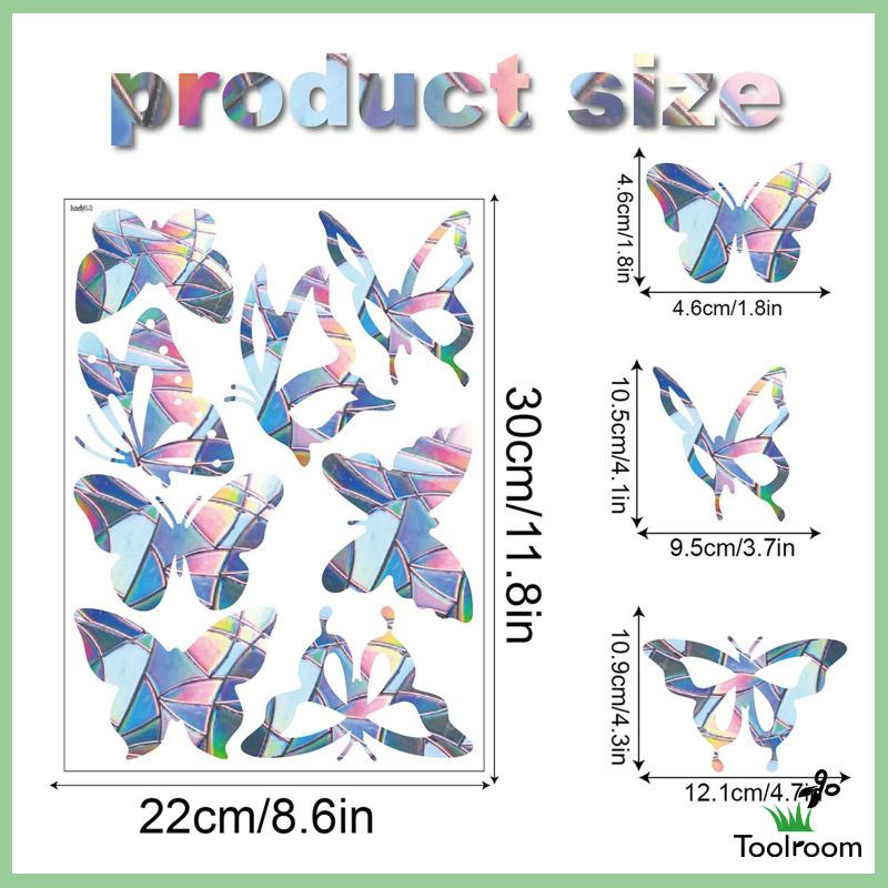 Bộ 2 Miếng Dán Hình Bướm Màu Cầu Vồng Cho Cửa Sổ Xe Hơi