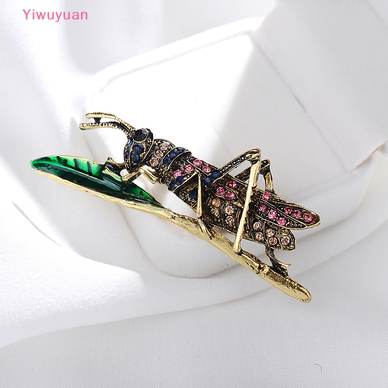 < Yiwuyuan > Trâm Cài Áo Sweater Hình Côn Trùng Tráng Men Đính Đá Vintage Mới