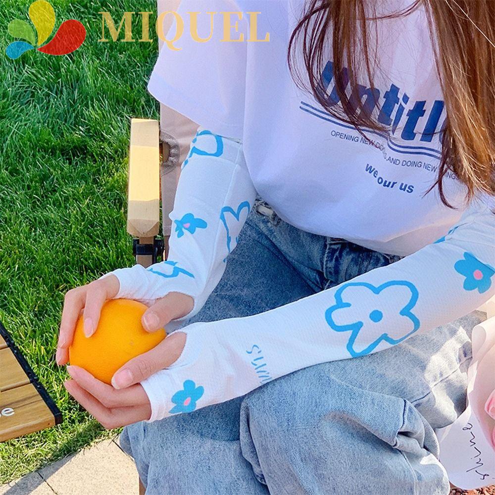 Găng Tay Chống Nắng Tia UV Thoáng Khí In Họa Tiết Hoa Dễ Thương Cho Nữ