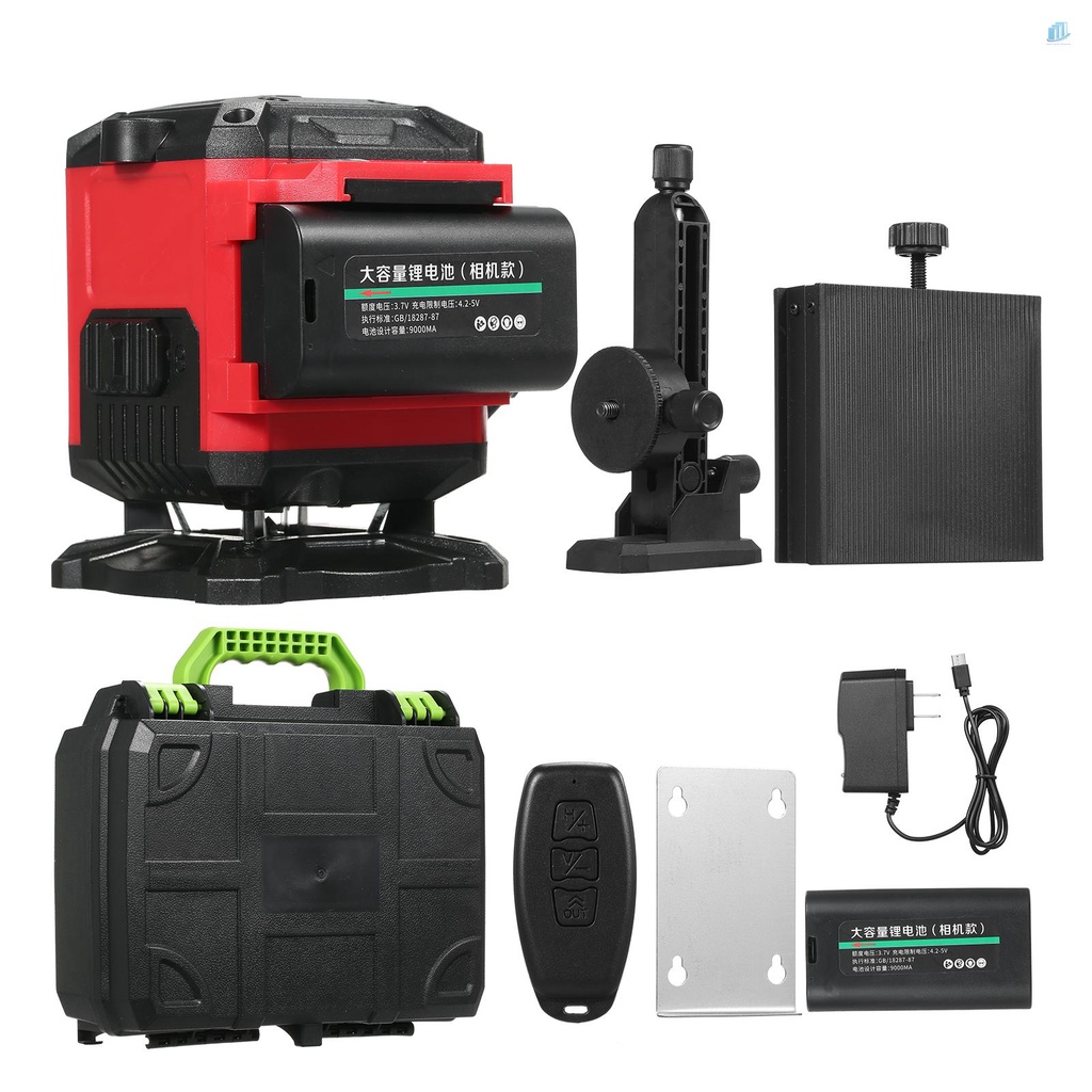 Thước Đo Bằng Laser 3X3600 (s2mwvn) 12 Cấp Độ Tự Điều Chỉnh 3x360° Mức Laser Xanh Lá Cây Với 2 Pin Sạc Lithium / Gắn Tường / Gắn / Điều Khiển Từ Xa Trong Nhà / Ngoài Trời