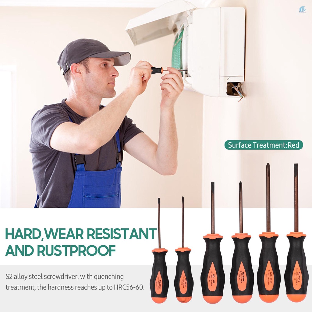 Bộ Tua Vít 6 Món Bằng Hợp Kim Thép s2mwvn Kèm Túi Đựng Chống Trượt