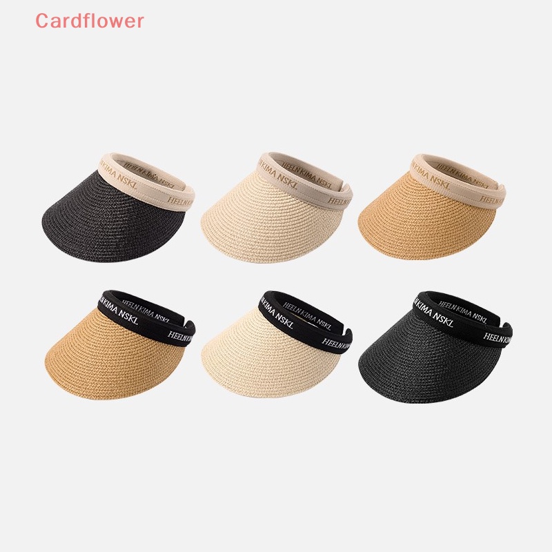 < Cardflower > Mũ Cói Chống Nắng / Tia UV Hở Chóp Gấp Gọn Được Thời Trang Đi Biển Mới Cho Nữ