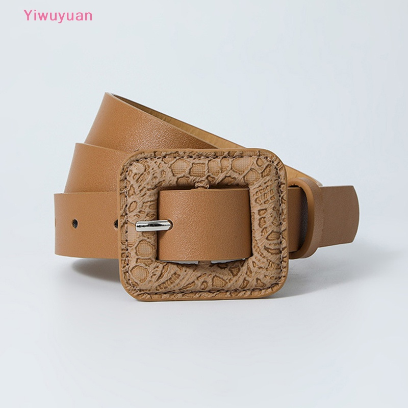 < Yiwuyuan > Thắt Lưng Bản Rộng Màu Kẹo Đơn Giản Thời Trang Hàn Quốc Trang Trí Khóa Cài Quần Jean Thông Dụng Mới
