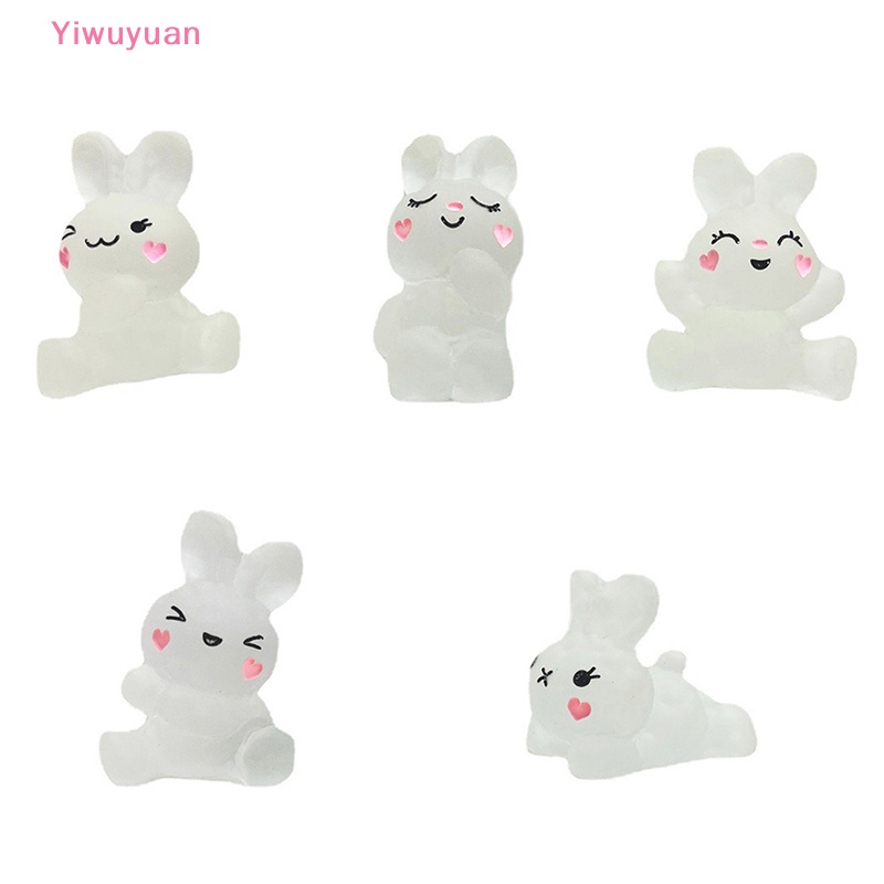 Bộ 5 Thỏ Nhựa Phát Quang Trang Trí Nghệ Thuật