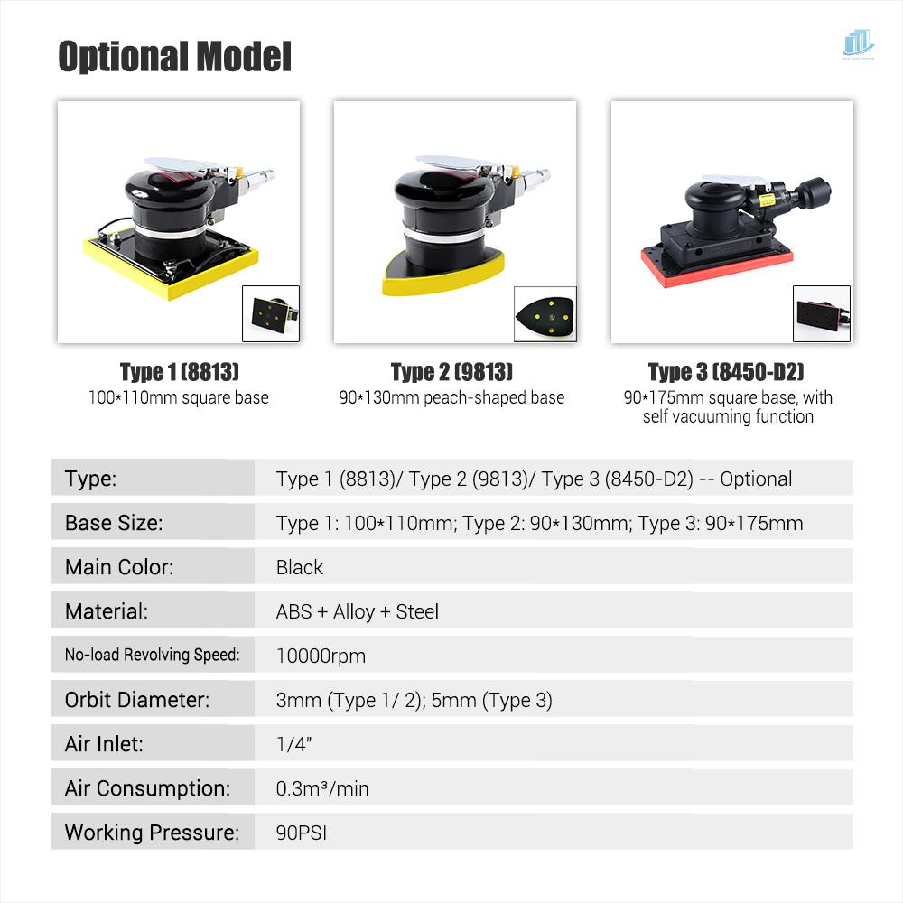 Máy Mài Khí Nén Cầm Tay Mini (s2mwvn) Với Đế 100x110mm Tốc Độ Cao Cho Đồ Nội Thất / Làm Việc