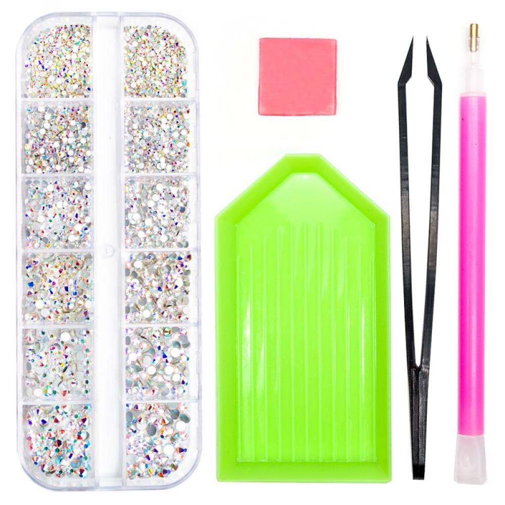 Hạt Đá Pha Lê AB Mặt Phẳng SS4-SS12 Charms 1.5mm-3.5mm R7Z4 Trang Trí Móng Tay Nghệ Thuật